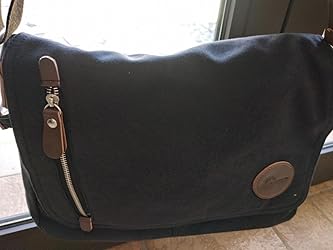 CHEREEKI Borsa Tracolla Uomo In Tela - Per Laptop 13", Multi Tasche, Impermeabile - Foto 11