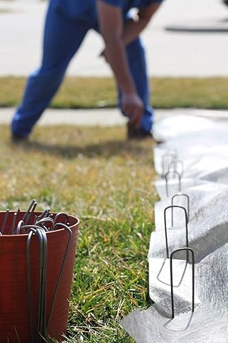 Miniatura 3 de Ashman - Estacas de jardín, grapas galvanizadas para paisaje y estacas para valla resistentes (1000 unidades)