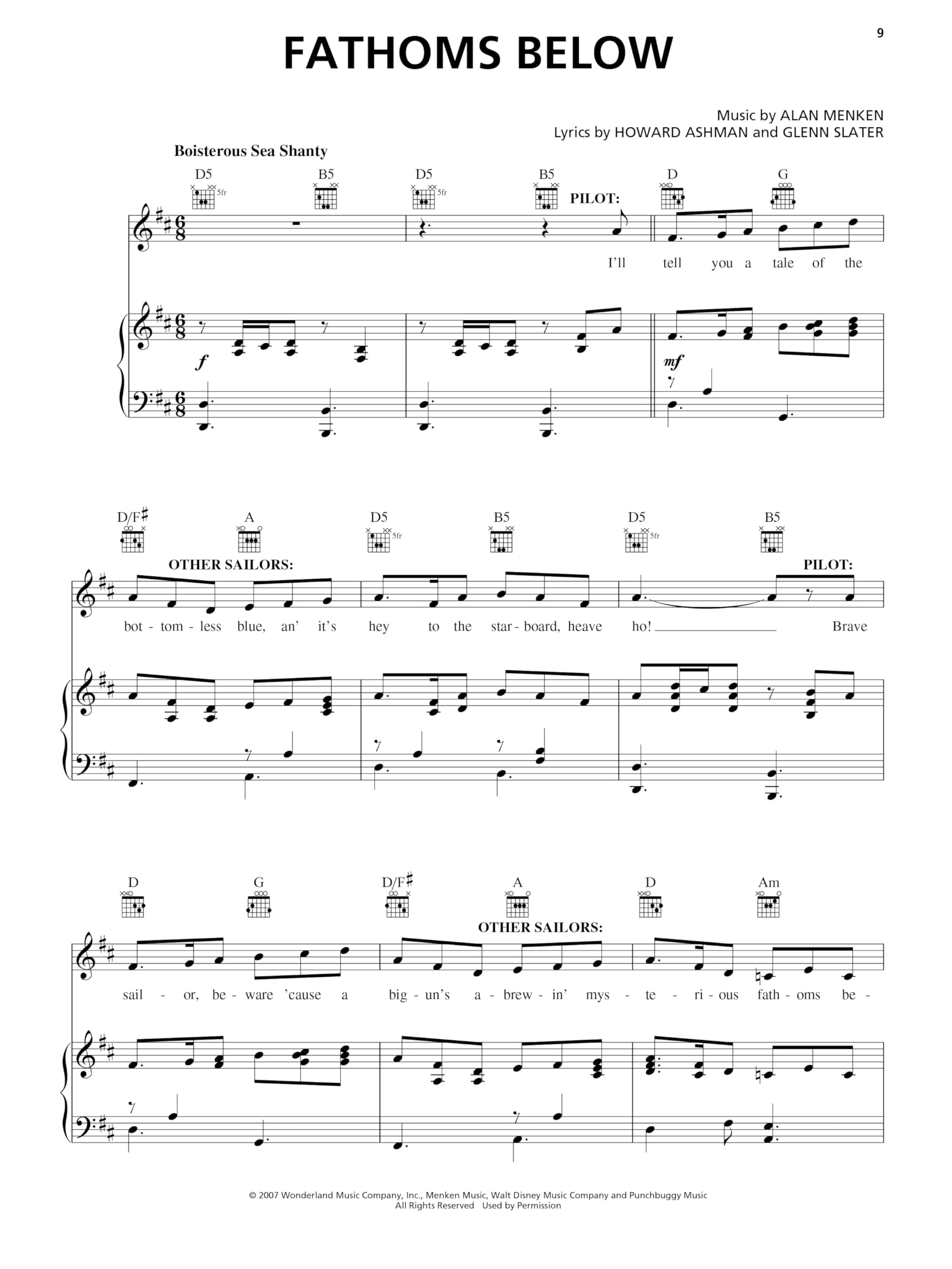 The little mermaid - broadway's sparkling new musical - piano, voix, guitare