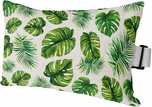 Outdoor Lumbar Pillow 11x16 Inch, Green Tropical Plants Waterproof Throw Pillow Covers with Insert, Summer Vintage Monstera Palm Leaves Decorative Chair Cushions for Patio Garden Recliner