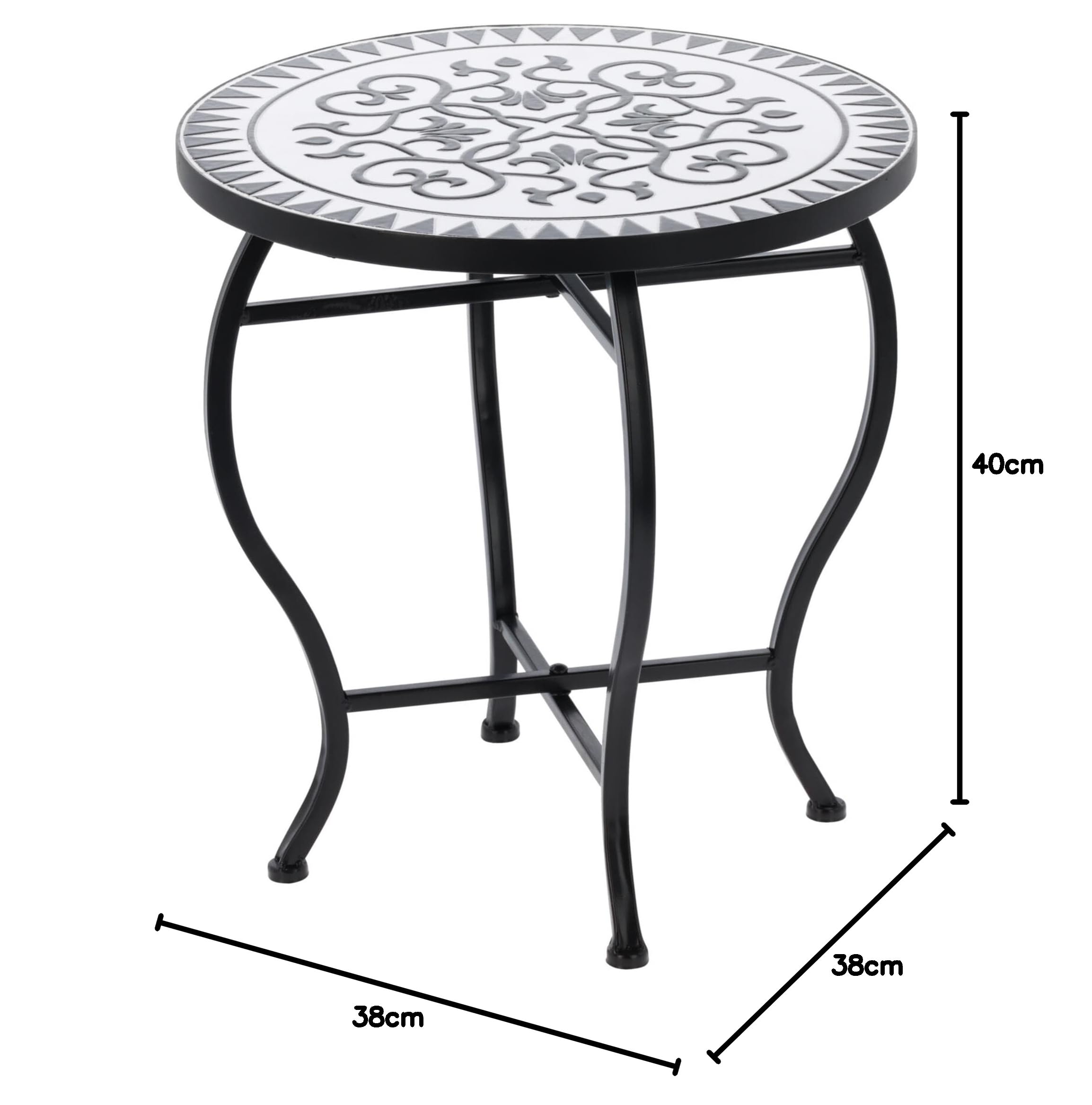 Well Home Bistrotisch, Mosaik-Design, Ø38 x 40 cm