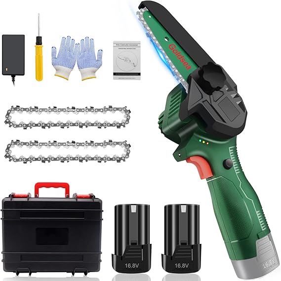 Mini Motosega A Batteria Goldsea 6 Pollici - Leggera E Compatta Per Potatura E Taglio Legna - Foto 5