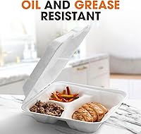 Vista 3 de Cheer Collection Contenedores compostables para llevar de 8 x 8 (paquete de 100) – Contenedores ecológicos para microondas Contenedores