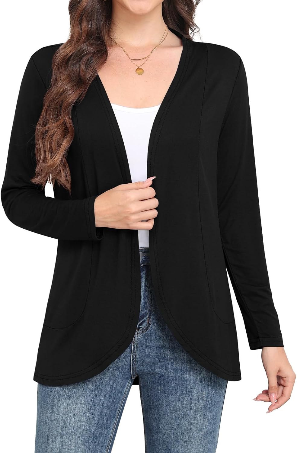 Yincro Women's Long Sleeve Cardigan Lightweight Soft Open Front Casual Cardigans