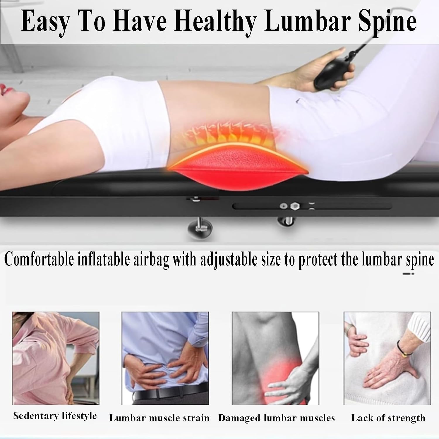 Cervical Traction Back Stretch Bench, Pain Relief & Posture Correction, Easy Install Adjustable, Lumbar Cervical Massage