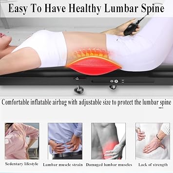 Foldable Back Stretcher Device for Spinal Decompression and Muscle Relaxation, Portable Lumbar and Cervical Traction Bench for Home Use