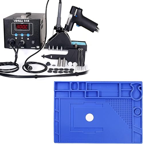 YIHUA 948 - Estación de desoldado profesional actualizada con paquete de alfombrillas de reparación electrónica M180 de 1732 x 1220 pulgadas con
