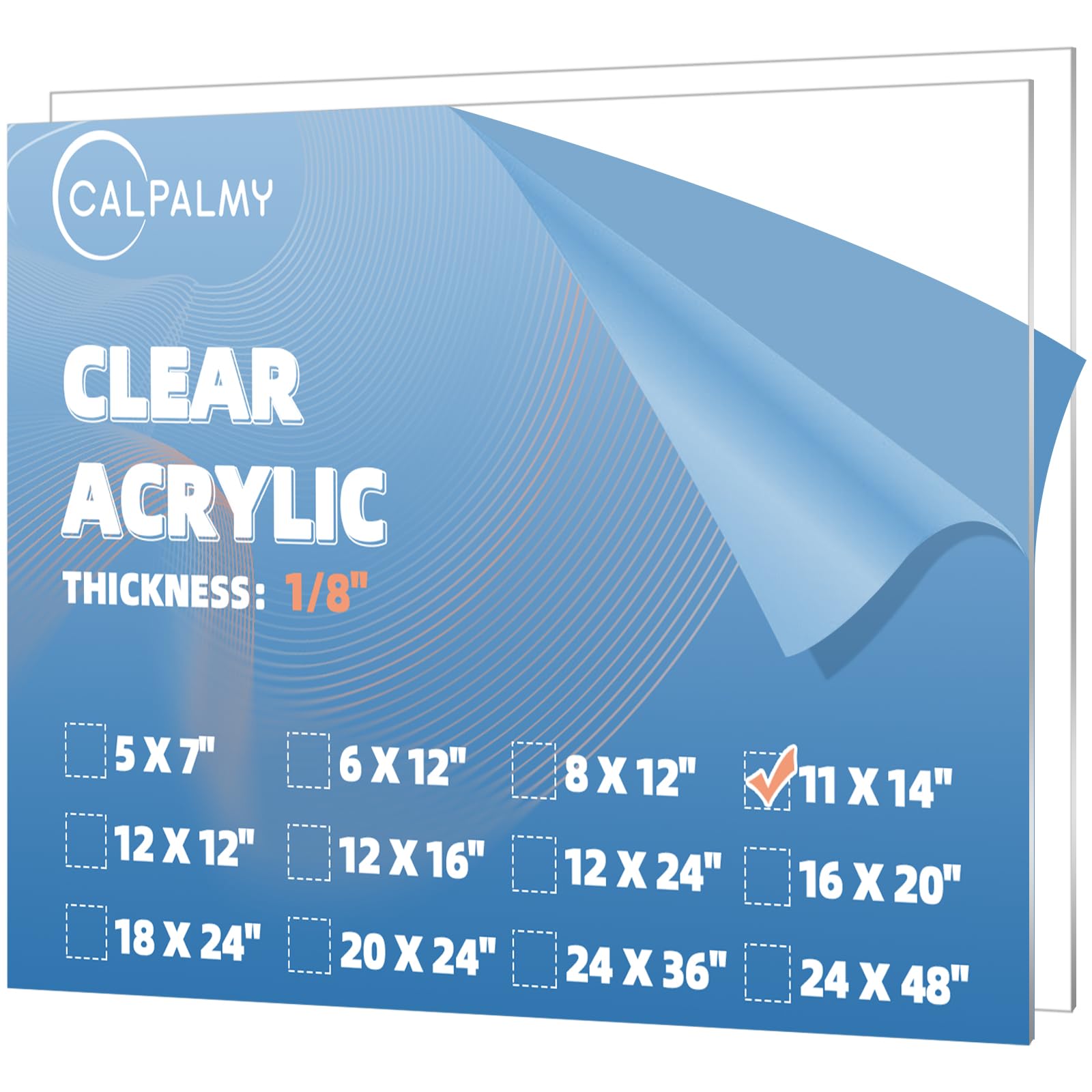 CALPALMY 2-Pack 11 x 14 Acrylic Plexiglass Sheet 1/8" Thick– Clear Acrylic Plastic Sheet Use for Craft Projects, Signs, Display Cases, Sneeze Guard and More