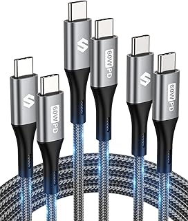 Silkland USB C to USB C Cable 60W Fast Charging, 3 Pack [6.6ft+3.3ft+1.6ft] Type C to Type C USBC to USBC Charger Cord Compatible for Samsung S23, Note 20 Ultra, iphone 15, iPad, MacBook, Google Pixel