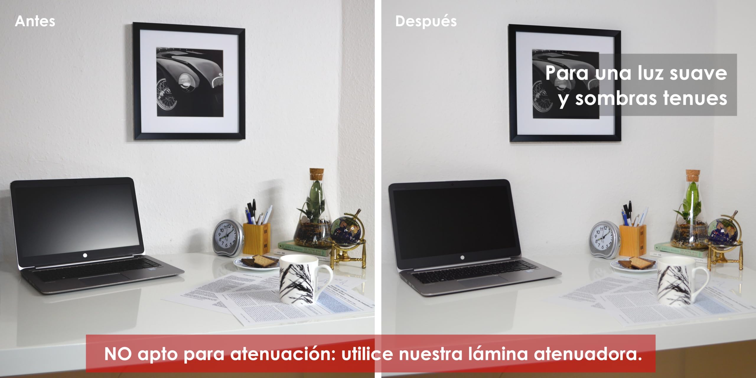KROPP - Hojas difusoras autoadhesivas para lámparas LED, corte circular, hoja de vidrio esmerilado contra sombras fuertes, juego de filtros con 9 piezas (⌀ 40 mm)