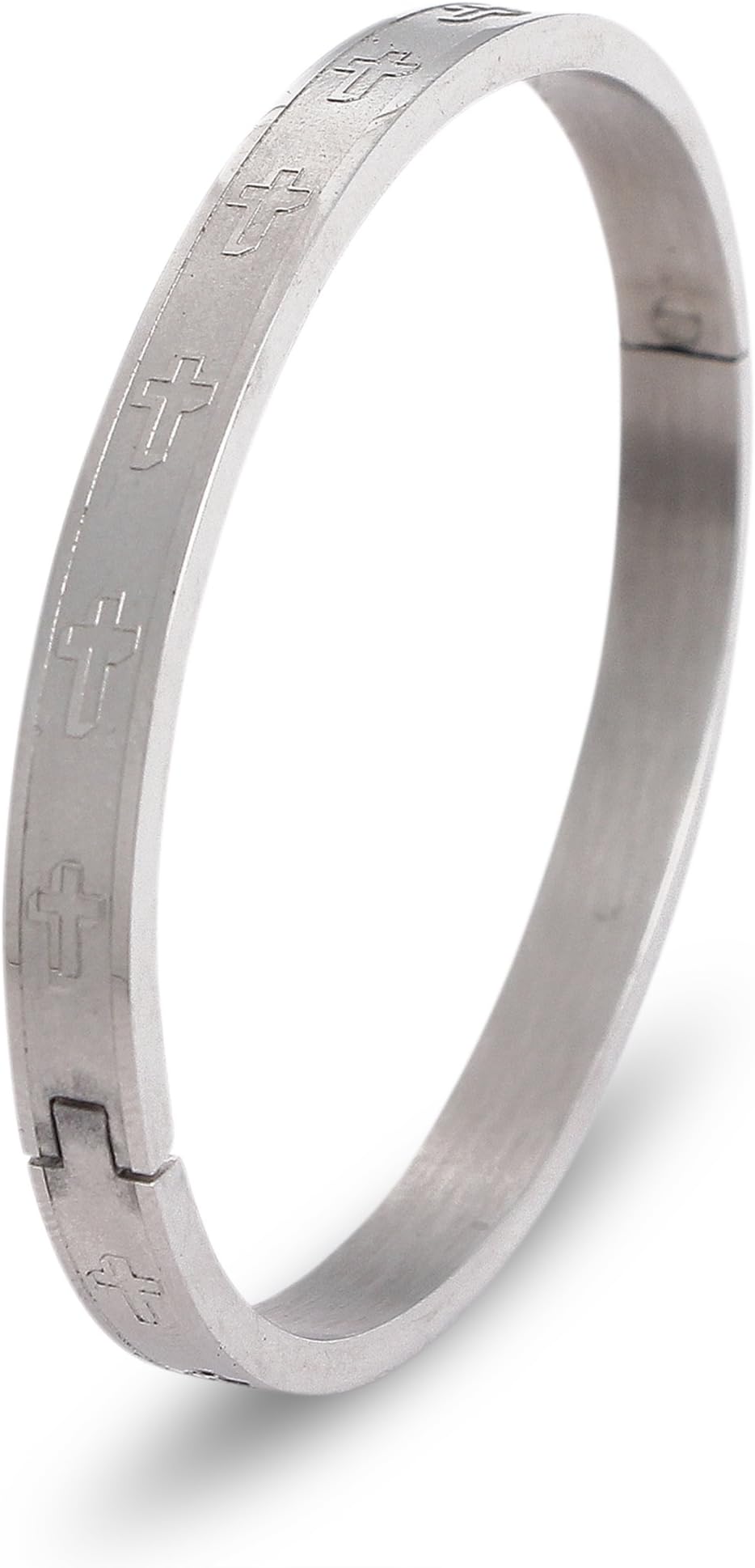 Cross Christian Faith Bracelet - Stainless Steel Bangle for Women
