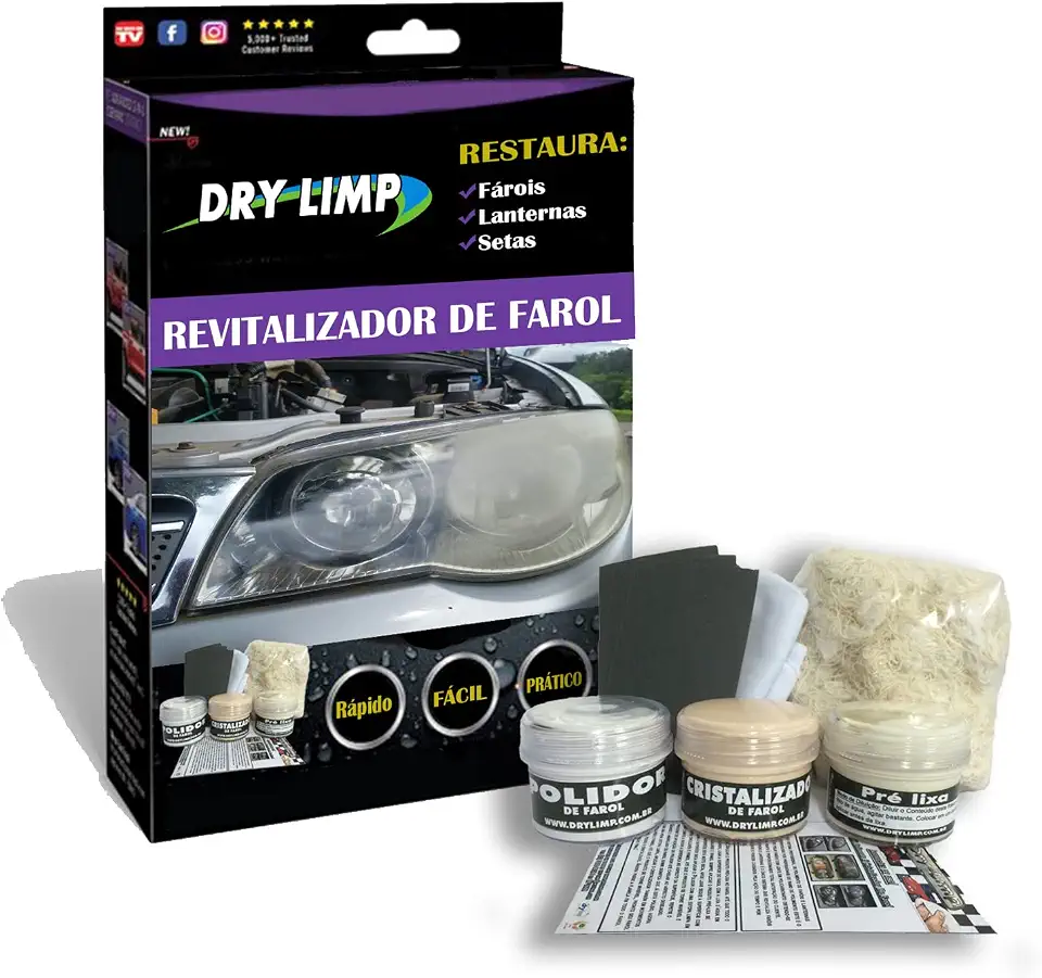 Kit Revitalizador de Farol Amarelado, Carro, Moto, Caminhão