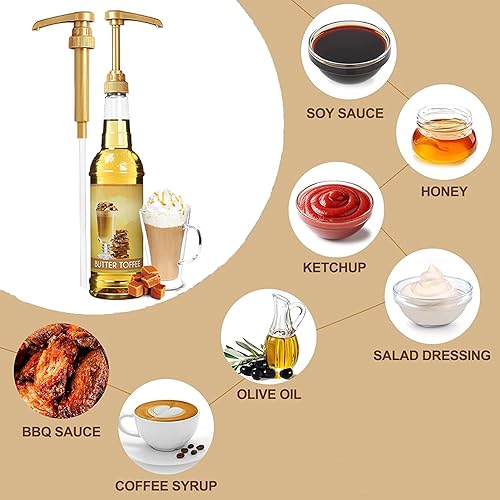 Miniatura 7 de Bomba de jarabe de 12 piezas adecuada para botellas de 25.4 fl oz, bomba dispensadora de jarabe de café, bomba de jarabe de sabor (12)