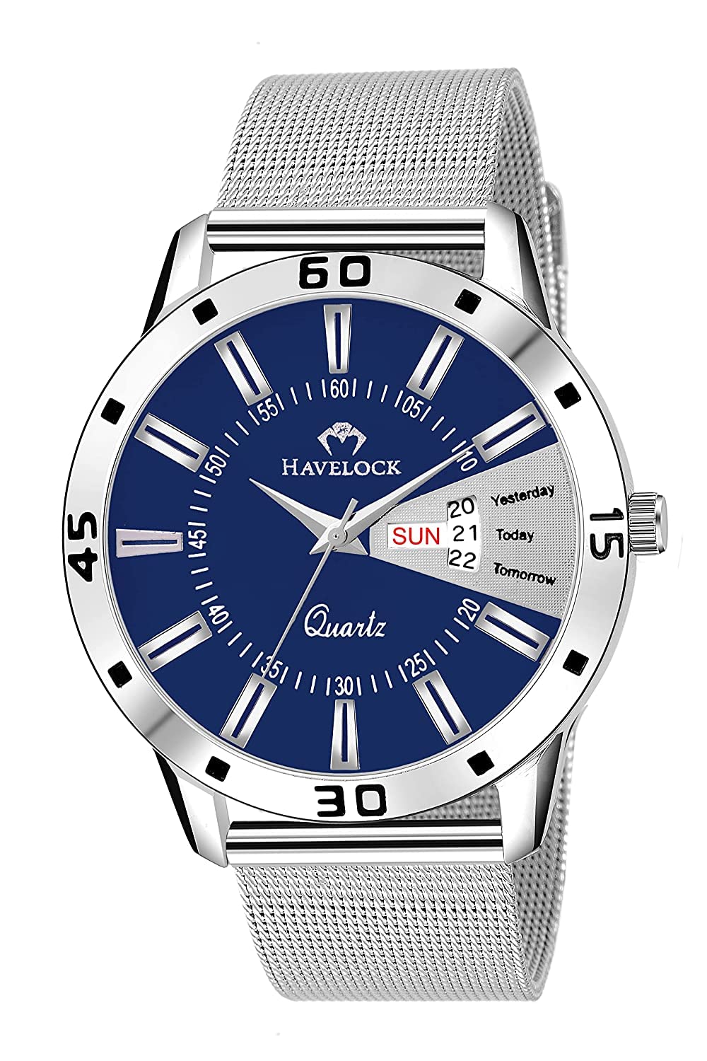 HAVELOCK Analogue Cobalt Blue Dial Mens Watch for Boys (Stainless Steel, Silver Color Strap) (B0B1V4TY34) Amazon Price History, Amazon Price Tracker