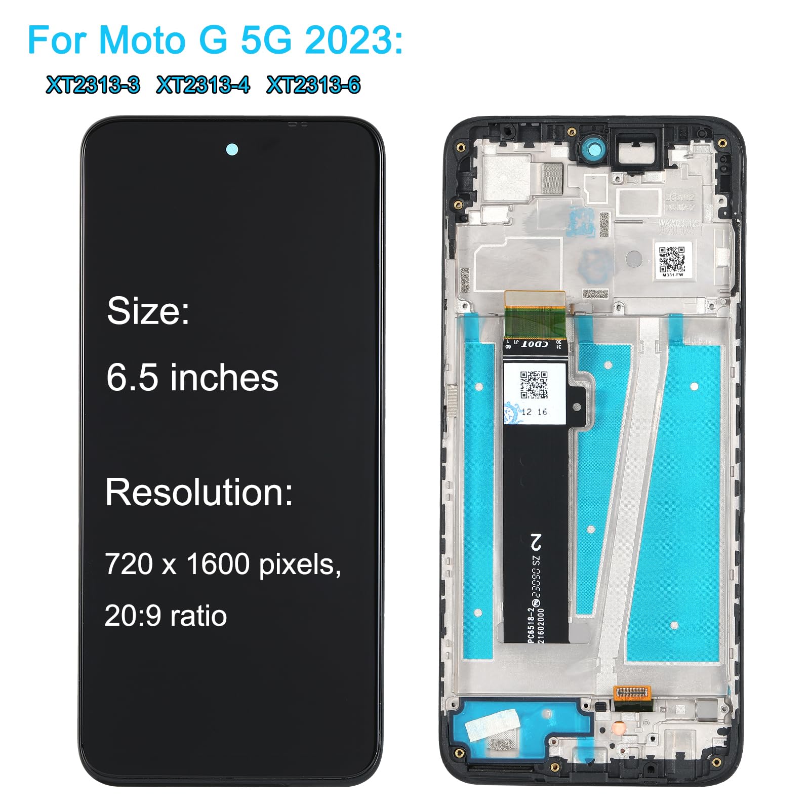 Amazon.com: Screen Replacement for Moto G 5G 2023 6.5