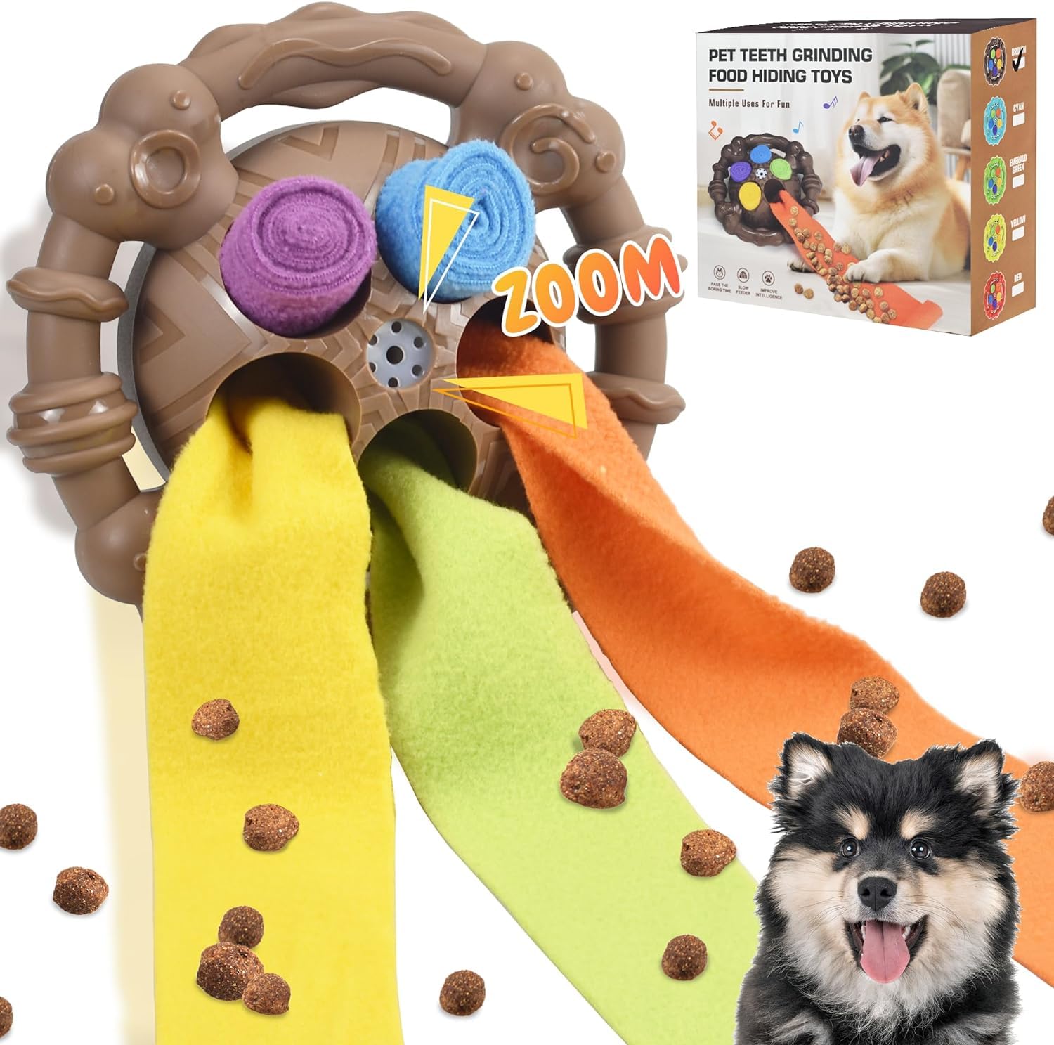 Romicta Pelota de olfateo para Perros, Juguete Interactivo para Perros,Entrenamiento de Comida Lenta para aliviar el aburrimiento y la energía, Juguetes Rompecabezas para Perros