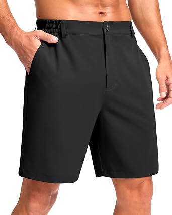 Pudolla Men's Casual Shorts 7/9/5 Lightweight Golf Shorts with 3 Pockets Stretch Quick Dry Comfy Work Shorts