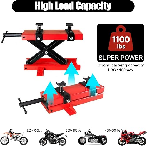 Miniatura 2 de Soporte de gato de elevación de motocicleta 1100 libras, con herramientas de extracción e instalación de neumáticos, con guantes