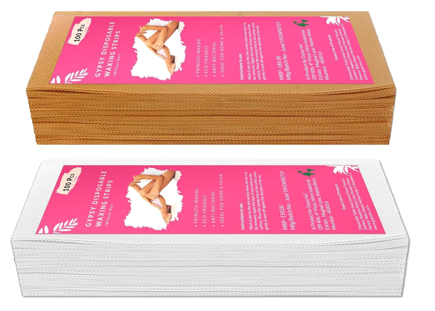 Gypsy Non-woven Body Waxing Strips - 80 Pcs - Pack of 2 - White - Hair Removal Wax Strips for Full Body, Face, Legs, Underarms, Facial Eyebrow - Disposable & Anti-Bacterial.-image-13