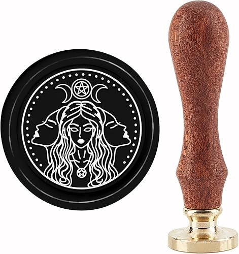 Miniatura 8 de CRASPIRE Sello de cera de pata de gato, sellos de cera de 1.181in, retro, vintage, extraíble, de latón con mango de madera, para invitaciones de