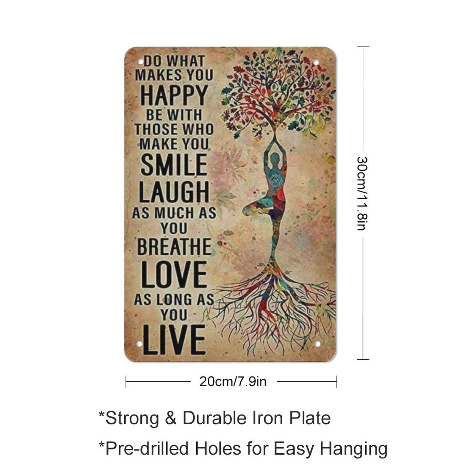 Vintage Metallschild 'Do What Makes You Happy' – 20,3x30,5 Cm, Deko-Schild Mit Vorgebohrten Löchern
