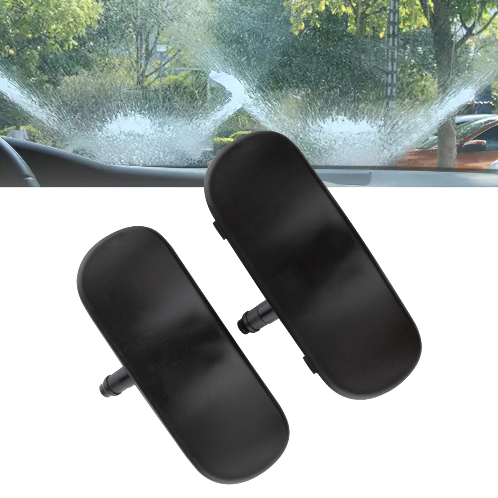 Baceyong 2x Auto Verwarmde Wasmachine Spray Nozzle Jets 4GD955987, 4GD955988 compatibel met Audi A3 A4 A5 A6 A7 Q3 Q5 Q7 TT
