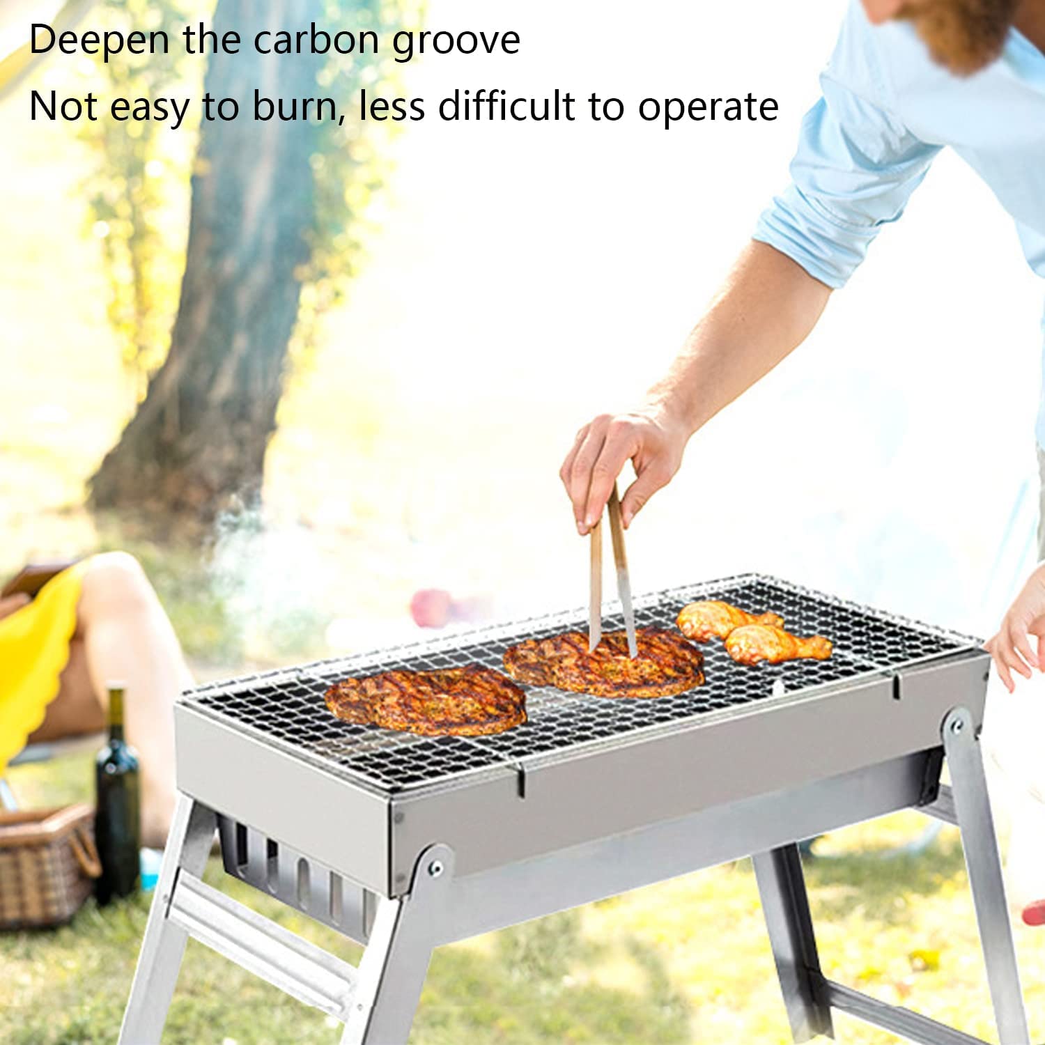 Grill węglowy Przenośny grill Grill węglowy, grill dla 5-7 osób, grill węglowy na stół Kemping Zewnętrzny grill ogrodowy Przybory do grilla