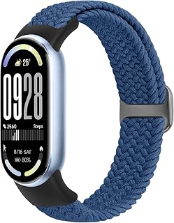 Bcuckood Braided Wristband Compatible with Xiaomi Smartband 10/9/8, Elastic Watch Band Solo Loop Nylon Stretchy Replacement Wristband for Xiaomi Smart Band 10/9/8 for Women Men