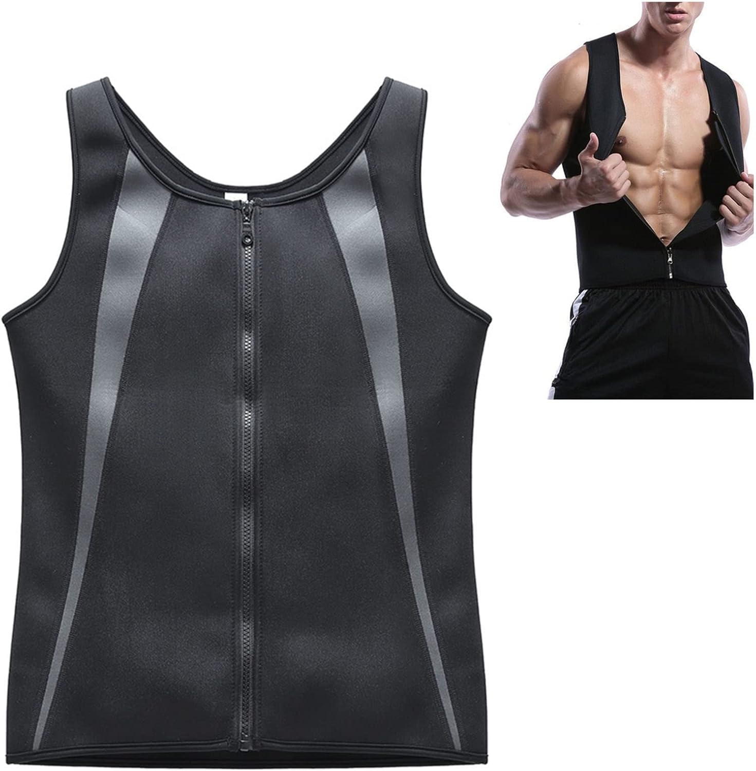 ANUUMA Manson Compress Zipper Vest,Mens Compression Shirt