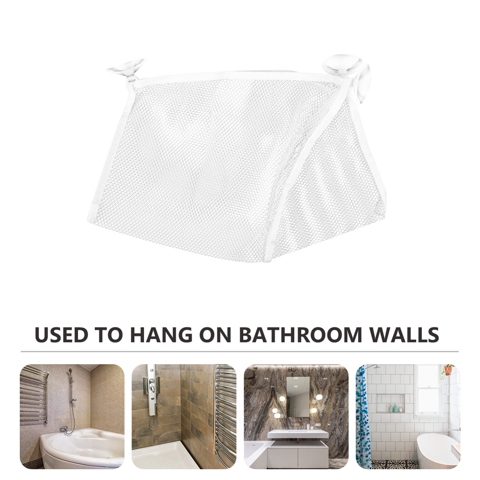 STOBAZA 5pezzi Organizer Giocattoli Bagno Con Ventose Borsa Rete Traspirante Per Giocattoli Da Bagno Contenitore Multiuso Per Doccia e Vasca Facile Accesso e Asciugatura Veloce Adatto Per