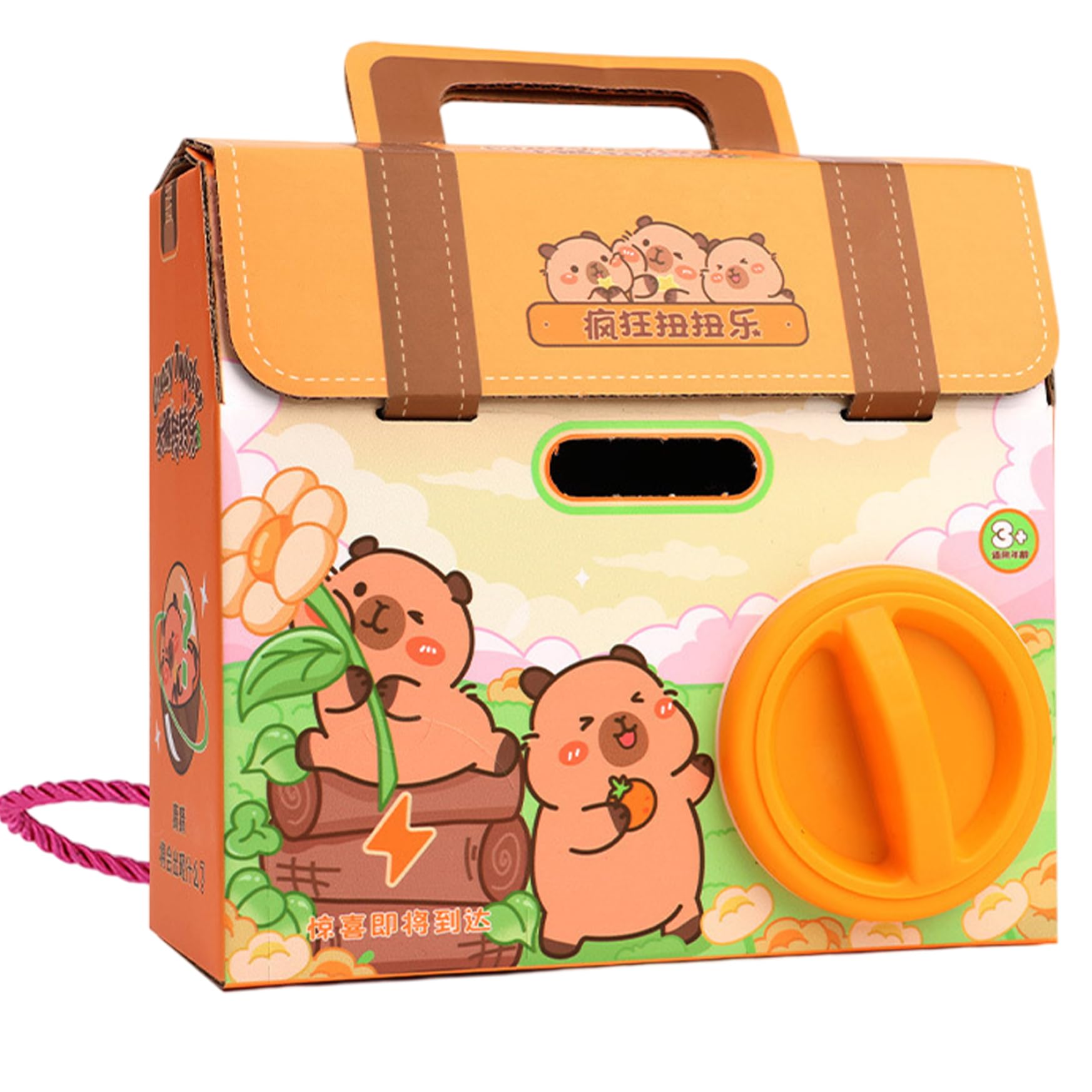 Gcroet Distributeur Automatique de Capsules de Jouets Capybara Mini Distributeur Automatique Sac à Dos Capybara avec 6 œufs Surprises Jouets Capsules mystères pour Noël Pâques...