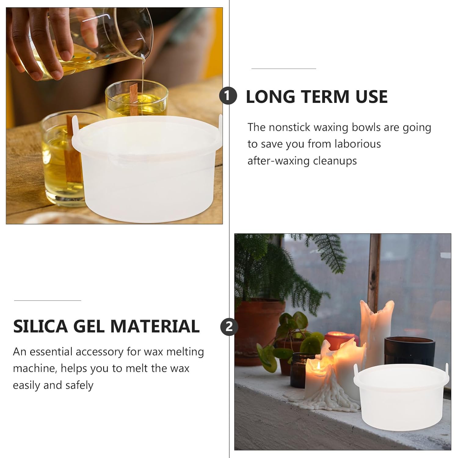 MAGICLULU Silicone Wax Melting Bowl Replacement Pot for Wax Warmer Accessory Heat-resistant Silicone Inner Pot