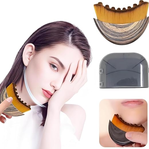 Lymphatic Contour Face Brush, Manual Lymphatic Drainage Massager, Natural Makeup Brushes with Durable Soft Bristles, Hypoa...