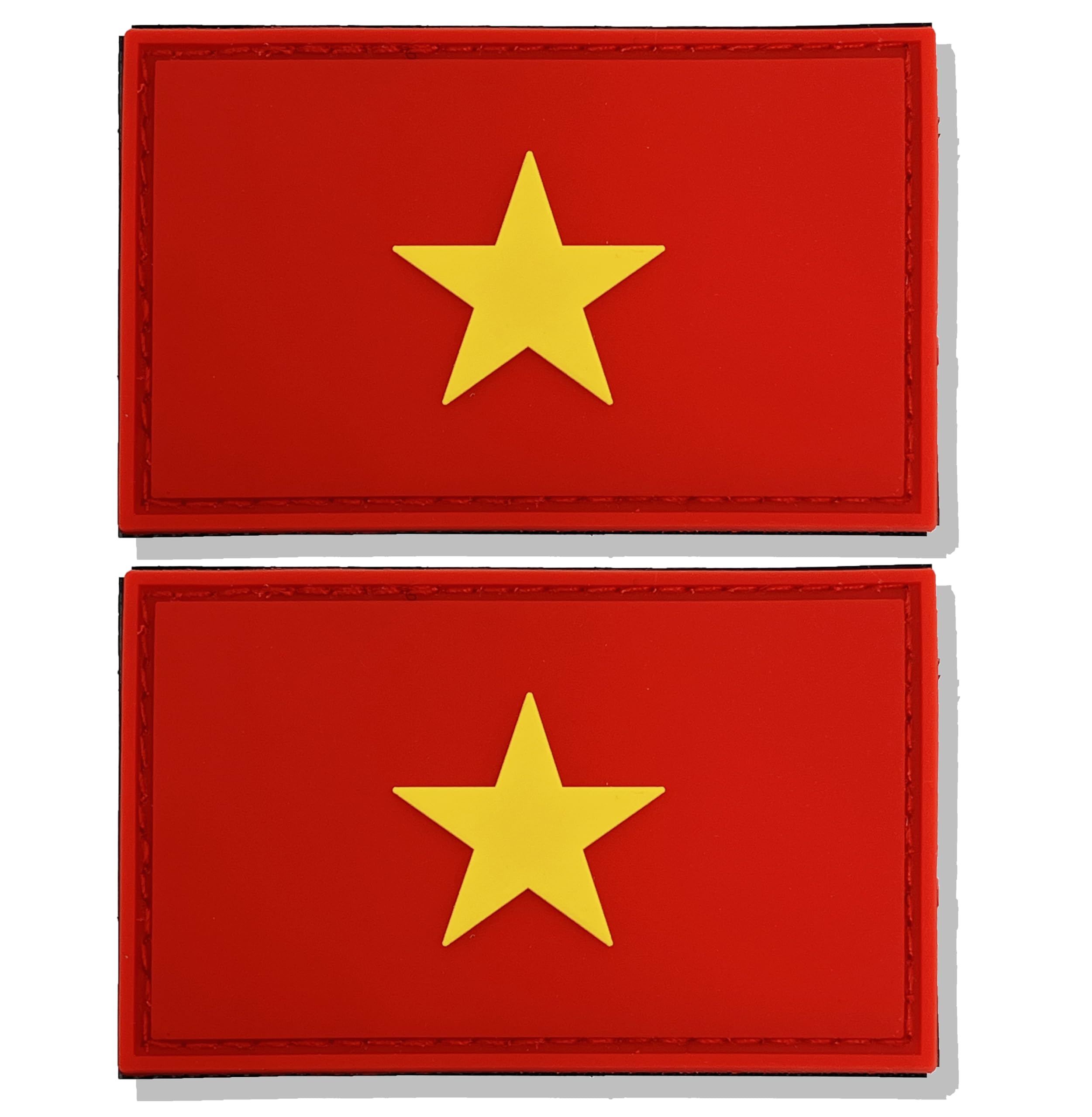 stidsds 2 Pack Vietnam Flag Patch Vietnam Military Tactical Patch Vietnam Flags PVC Hook and Loop Fastener Patches for Clothes Hat Backpacks Pride Decorations