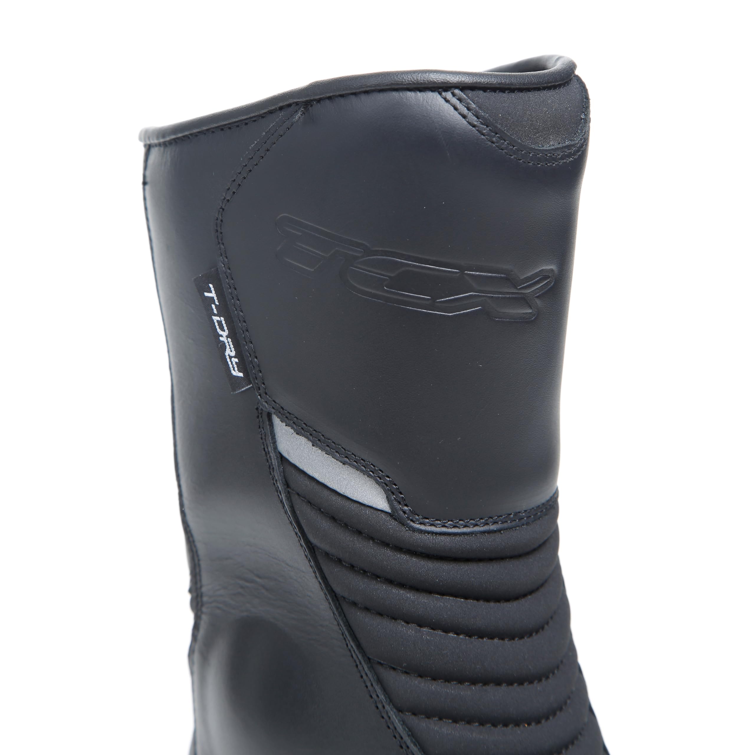 TCX - Lady Aura Plus Waterproof, Stivale da Moto Donna, Stivale Touring da Donna Impermeabile con Membrana T-DRY, Tomaia in Pelle Rifinita, Chiusura con Zip Elastica e Velcro, Nero