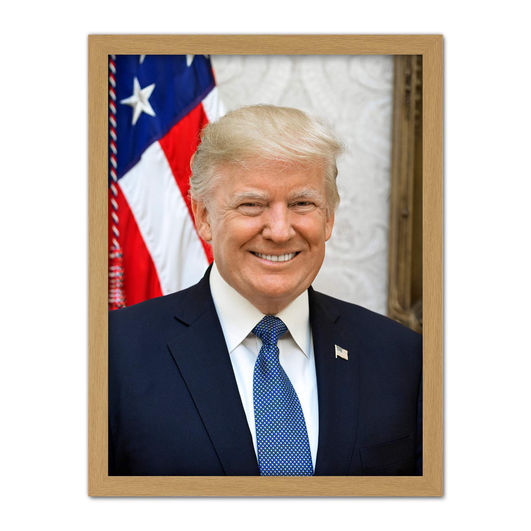 Artery8 Craighead Portrait US President Donald Trump Photo Artwork Framed Wall Art Print 18X24 Inch