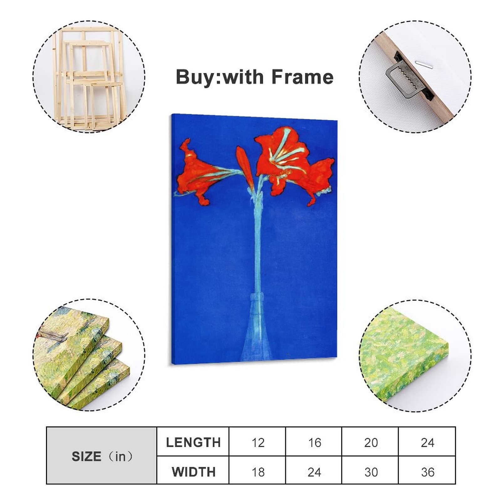 Quadro Su Tela Amaryllis Di Piet Mondrian 60x90cm - Stampe Da Parete Per Decorazione Interna, Regalo Per Casa, Ufficio
