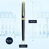 Vista 3 de Waterman - Pluma estilográfica negra con embellecedor dorado Hemisphere, Negro y Dorado
