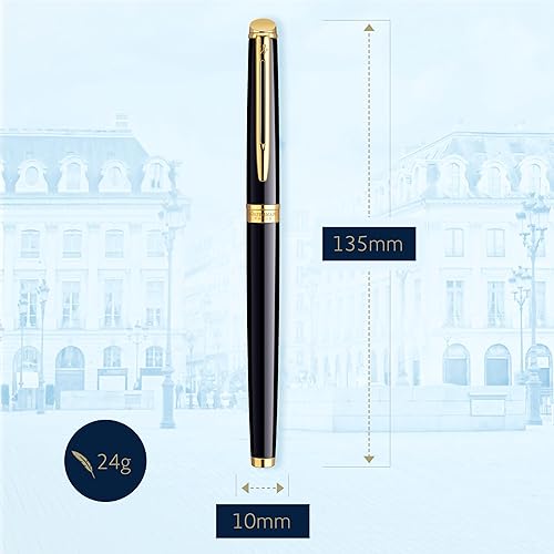Miniatura 3 de Waterman - Pluma estilográfica negra con embellecedor dorado Hemisphere, Negro y Dorado