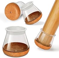OCONDA 24 db Átlátszó Szilikon Széklábvédő Sapka Filcbetéttel - Ferde Lábakhoz is, Kopásálló Padlóvédő 14-20 mm Átmérőjű Bútorlábakhoz 1