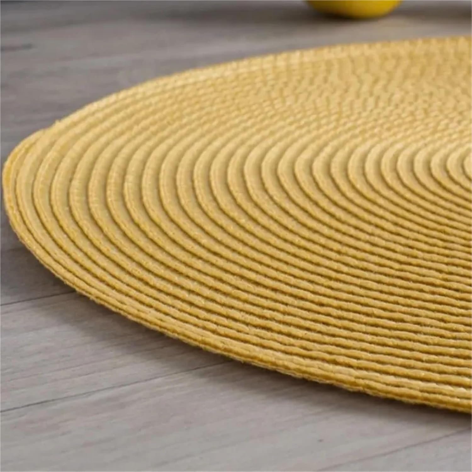 Round Braided Placemats Table Mats Woven Non-Slip Dining Table Bowl Pads Kitchen Drink Cup Coasters Gift Mats(PPR Dark Grey,4pcs 38cm)