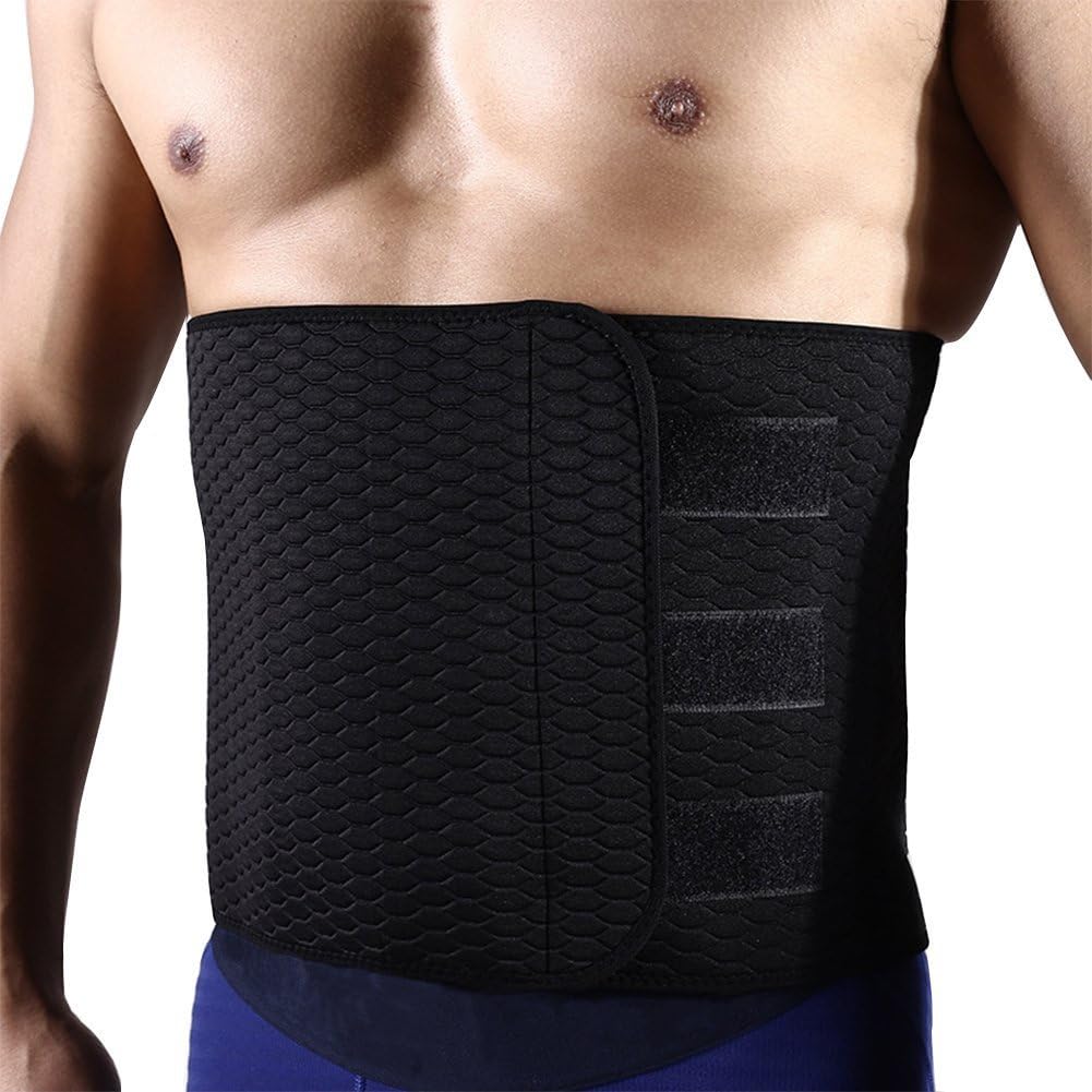 WEFOREVER Back Brace/Support, Sweat Waist Trimmer with Adjustable Widened Ab Sauna Belt for Man-for Lower Back Pain Relief/Weight Loss/Abdominal Muscle/Back Support
