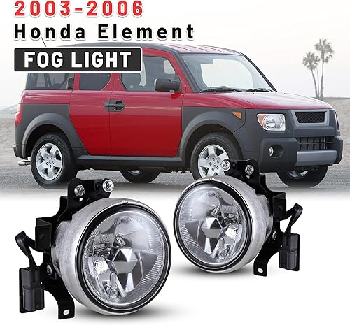 Miniatura 2 de AUTOWIKI Luces antiniebla para 2003 2004 2005 2006 Honda Element Lámparas Asambleas Conductor Pasajero Reemplazo con Kit de Cableado 1 Par