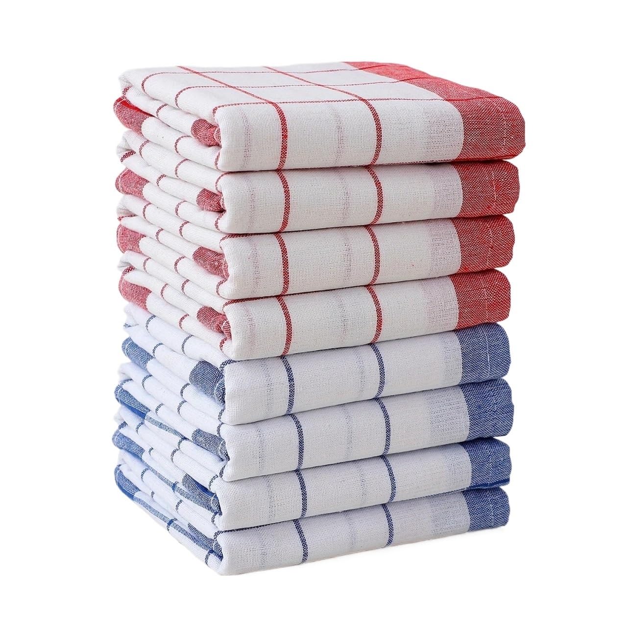 Jobaojiang 4/6/8/10 Pieces, 40cm * 60cm, Simple Checkered Pattern Kitchen Towel, Suitable For Washing Dishes, Drying Tableware(6Pcs)