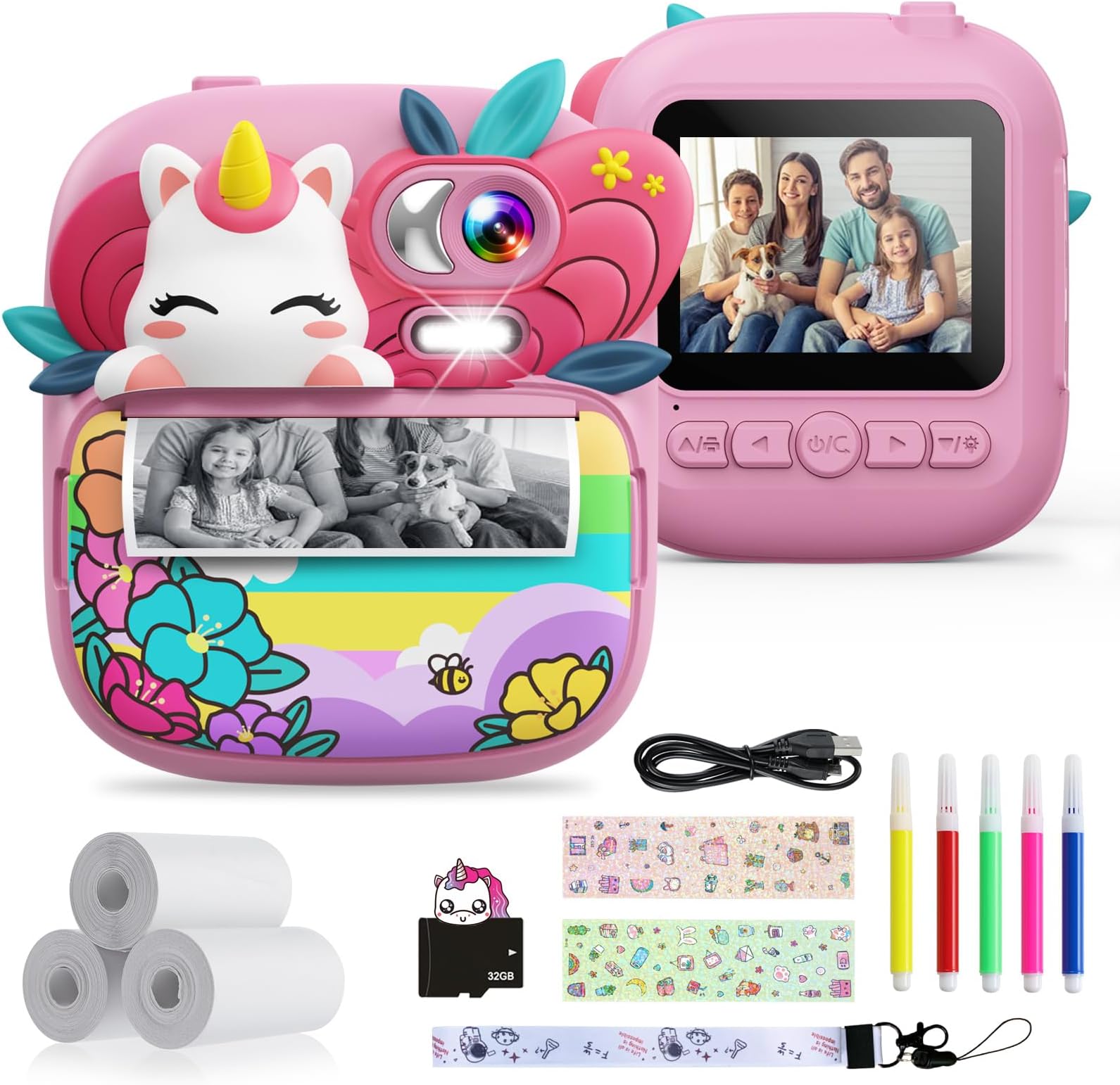 Appareil Photo Instantané Enfant TIATUA X2 1080P - Numérique éducatif 2.4 Pouces - Cadeau Fille Garçon