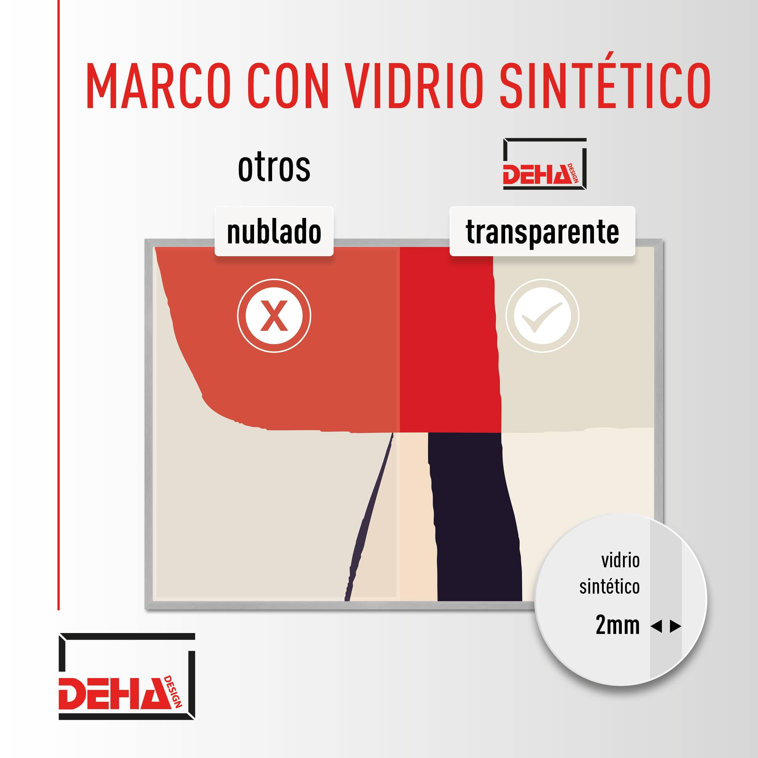 DEHA Design marco de fotos, 70 x 100 cm, Aluminio, Plata mate, Marco para pósterpara colgaren formato vertical y apaisado, vidrio sintético irrompible, Tribeca
