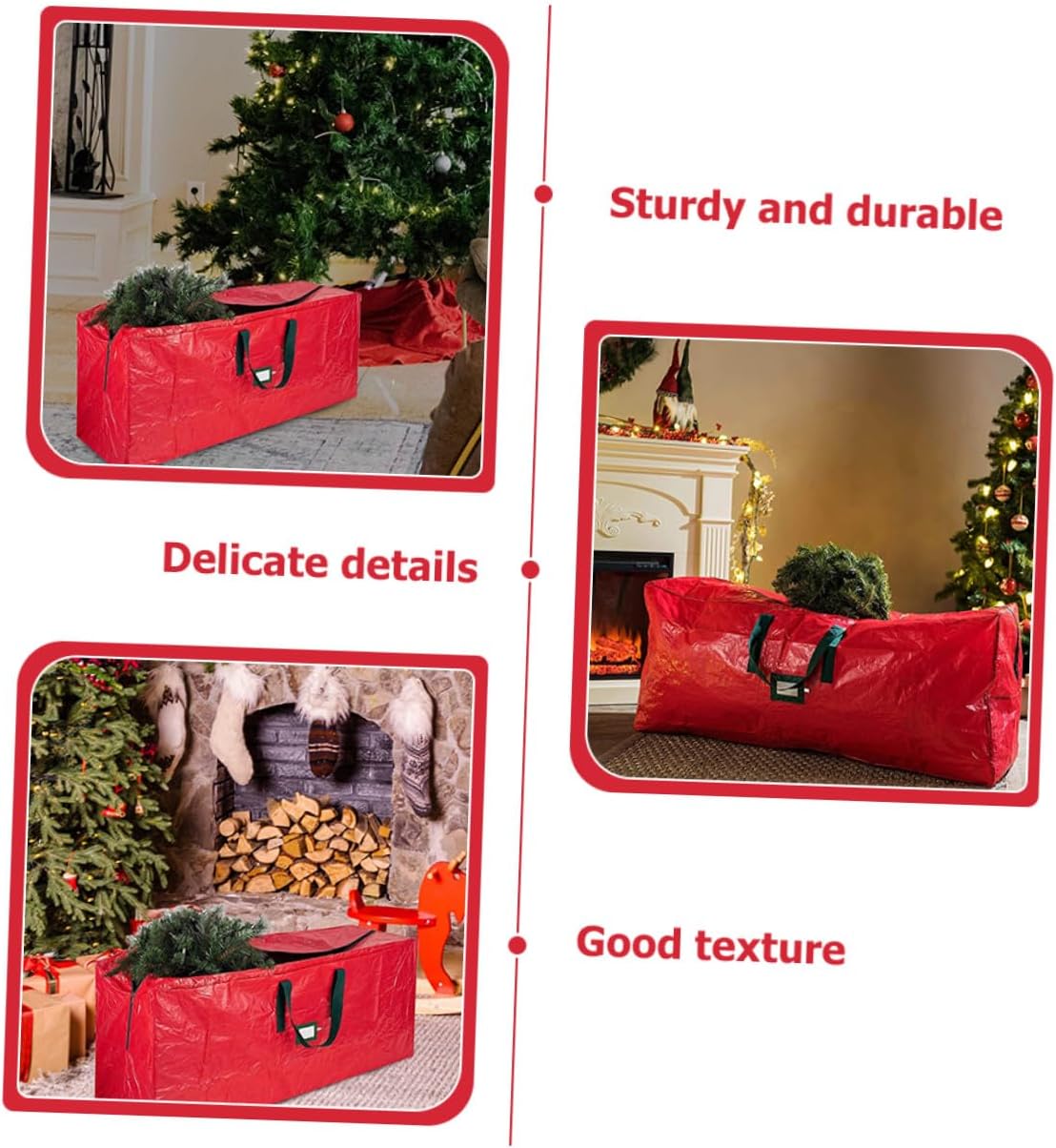 LALAFINA Christmas Tree Storage Bag Large Waterproof Zippered Organizer with Carry Handles 165x38x76cm Dustproof Household Holiday Decor Storage Pouch