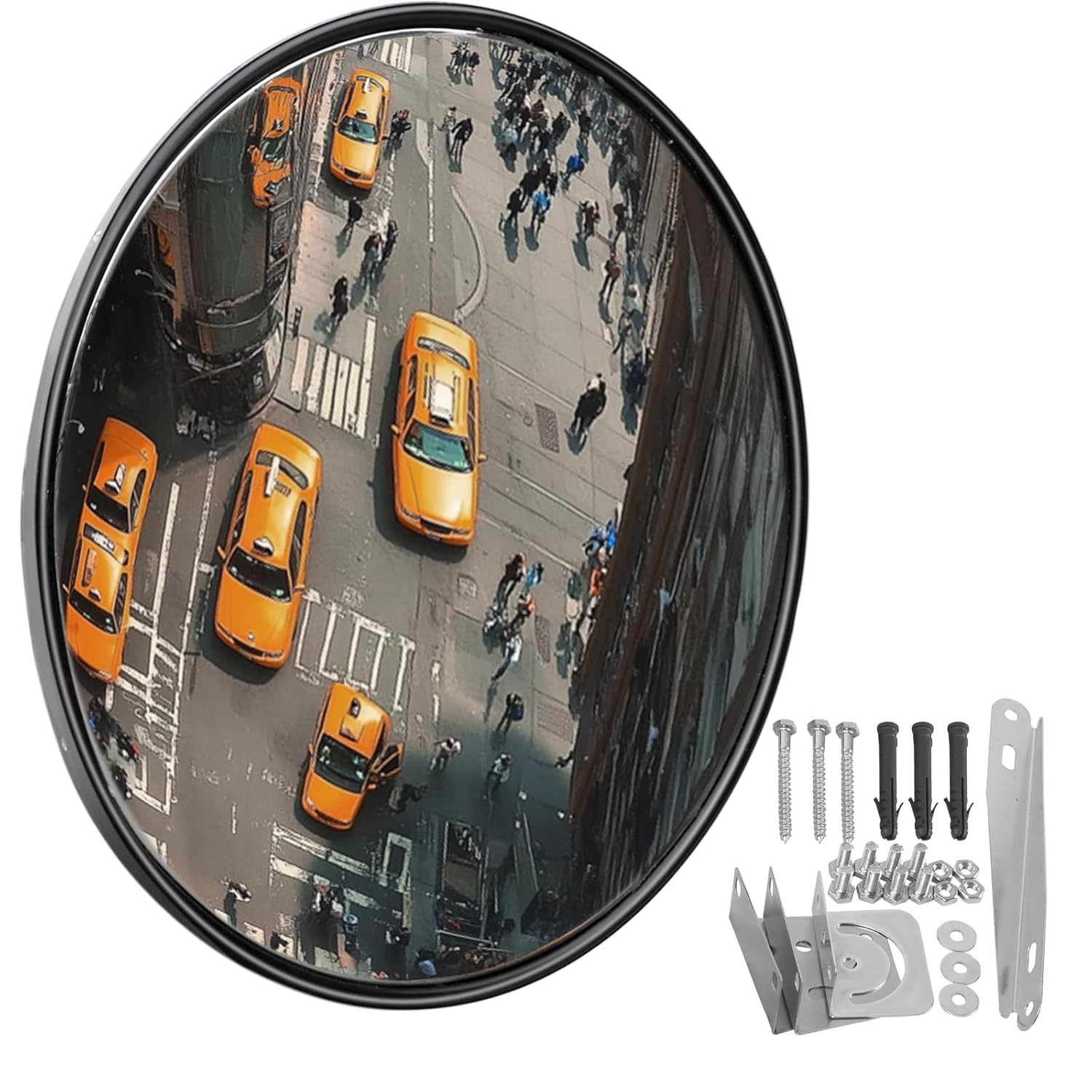 24” Convex Mirror, Corner Mirror Blindspot for Wall, Adjustable Wide Angle View Security Mirror, Convex Safety Mirrors, Parabolic Mirror for Corners, Driveway Mirrors for Blindspot