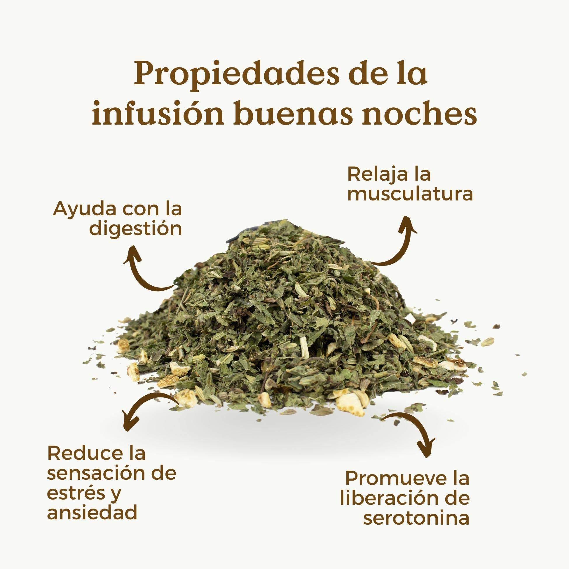 INFUSION PARA DORMIR Buenas Noches 100% Ecológica 100g (50 Tazas) | INFUSION DE MELISA con Hinojo, Anís, Naranja Orgánicos REPLANTEA®