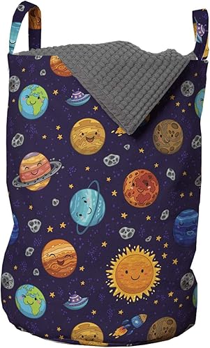 Miniatura 56 de Ambesonne Bolsa de lavandería de flores, hojas y flores, diseño vintage de hiedra con plantas, diseño de naturaleza, impresión artística retro,